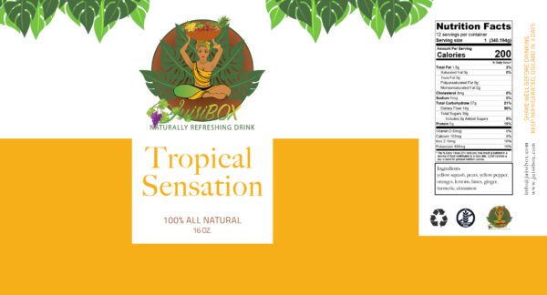 Tropical Sensation Juice Bottle Label