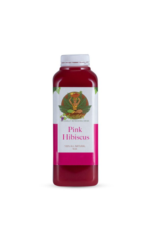 Pink Hibiscus Juice in a Plastic Bottle
